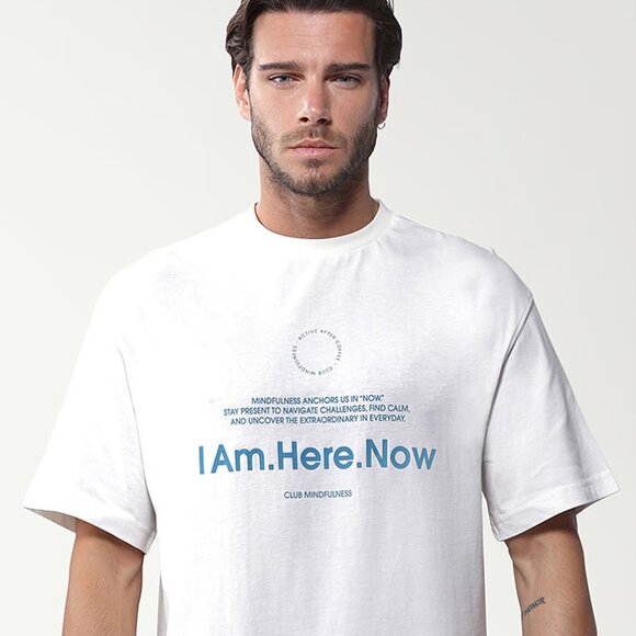 Active After Coffee  I Am. Here. Now Tee Unisex Size M  New - Picture 1 of 11